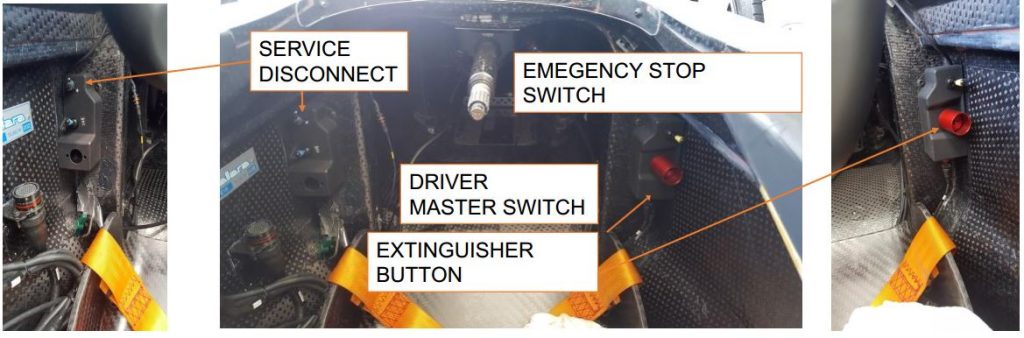 Mengendalikan Fire Extinguisher dan baterai mobil Formula E